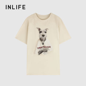 INLIFE | American Style Loose Round Neck Printed Short Sleeve Cotton T-shirt