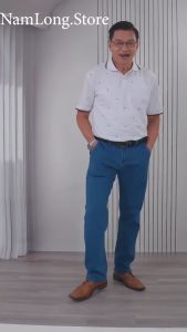 Quần Bò Nam Trung Niên COMBO 2 Quần Vải Jean Cotton Co Giãn Ống Suông Thoải Mái Big Size Túi Chéo