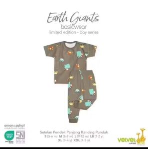Velvet Junior Setelan Anak Laki-laki Baju Celana Pendek Piyama Boy Big Size 2 3 4 5 6 7 8 9 10 tahun 1stel