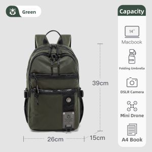 spaceman | Mens Large Capacity Oxford Cloth Outdoor Casual Backpack Multi-Pocket Travel Bag Student Bookbag Comfortable Shoulder Straps