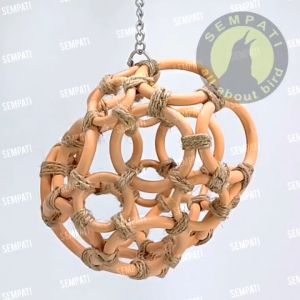 SEMPATI Ayunan Burung Globe Net Sarang Gantung Mainan Hamster Sugar Glider Sarang Burung Lovebird Parkit Falk Mainan Parrot Paruh Bengkok GBNJL