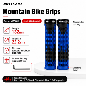 MOTSUV Núi Tay Lái Xe Đạp Bao Da Khóa Chống Trượt TPE Tay Cầm Phụ Kiện Cao Su Dài 13.5Cm Cho Tay Cầm Đi Xe