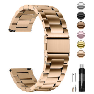 22mm 20mm Strap for Samsung Galaxy 7 6 5 4 40/44mm 6Classic Gear S3 Active2 Stainless Steel Bracelet for Huawei GT3 4Pro Amazfit