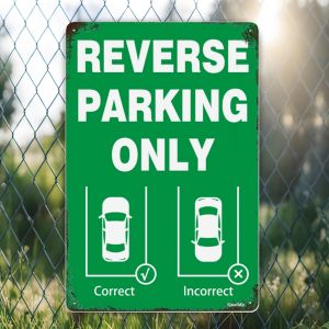CIFbuy | 2D Flat Wrong Way Parking Metal Sign - 8x12 Inch Rustic Tin Wall Decor for Home Garage Bar Outdoor Direction Arrow Gift