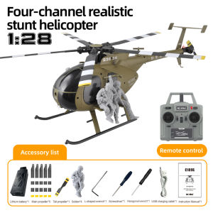 2026 remote-controlled helicopter C189S MD500 1:28 scale bird-carrying soldier figure real machine optical flow positioning and