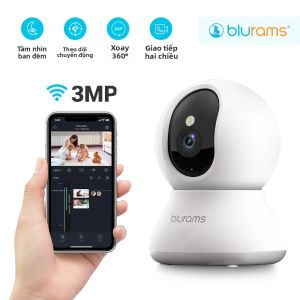 Camera Thú Cưng Blurams 2K 360 Độ °   Camera Giám Sát Trong Nhà Tích Hợp Ứng Dụng Điện Thoại Xoay Chiều PTZ Đàm Thoại 2 Chiều Dành Cho Chó Màu Trắng