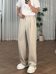 OUMULONG | Slim Fit Summer American Style Khaki Slacks Drape Slightly Flared