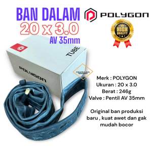POLYGON (( TUBE 20x3.0 AV35 )) Ban Dalam Sepeda BMX Jumbo Besar Gemuk Lebar Ukuran 20 x 3.00 / 300 Merk Polygon