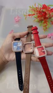 TRILLION ID Jam Tangan Wanita Korean Look Import JW55 - Jam Tangan Wanita Tali Kulit Casual Import Dial Diamond