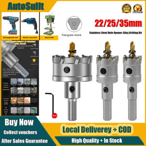 22/25/35mm Hole Saw Titanium TCT - For Stainless Steel Metal Wood Plastic | Alloy Drill Bit Cutter Multi-Material | Fast Cutting