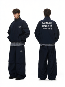 Loopsoon | Back Print Design Collarless Stylish Sport Jacket Outfit