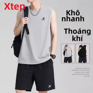 XTEP | Bộ Áo Thun Không T Tay và Quần Short Sợi Lụa Đóng Băng Khô Nhanh