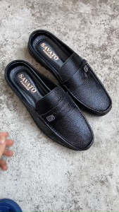 Sục Nam Mùa Hè Da Bò Đế cao Su Mềm Dáng Mới Sang Trọng