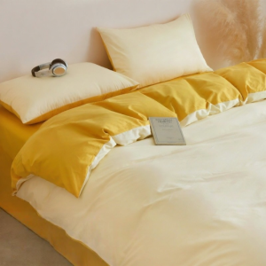 Full Cotton Plain Minimalist Style Thicker Bedding 4pc Set