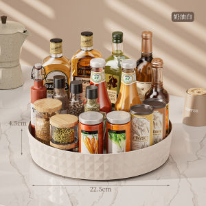 XMSJ | 360 Degree Rotating Lazy Susan Turntable Spice Rack Non-Slip Round Storage Tray Kitchen Cabinet Pantry Makeup Organizer Washable