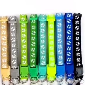 Vòng cổ cho thú cưng hình dấu chân cún có chuông lục lạc nhiều màu sắc bản rộng 1cm - Medipet