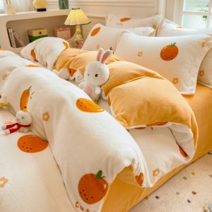 YAOKANG | Children Warm Double Sided Coral Fleece Bedding Set