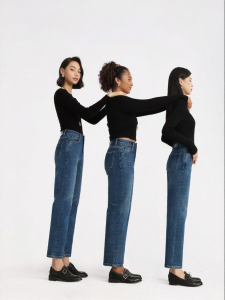HIPPIE MISS | Custom Split Crotch Wide Straight Leg High Waist Cropped Jeans