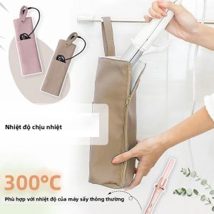 Túi Đựng Máy Làm Tóc Du Lịch Chịu Nhiệt Nhẹ Di Động Có Ngăn Đựng Máy Duỗi Và Máy Uốn Tóc Có Khóa Kéo Chất Liệu PVC