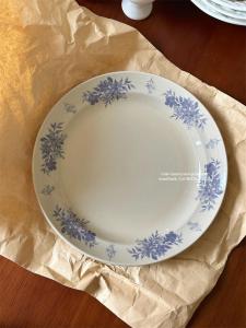 Đĩa Sứ Ăn Cơm Vintage 9-inch Hoa Văn