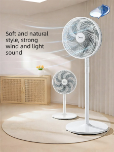 [China Plug Adapter Needed]Midea | Silent Oscillating Desk and Floor Fan