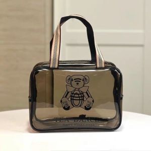 Portable Transparent PVC Travel Toiletry Bag Waterproof Storage Cosmetic Bag for Business Trip Handheld Wash Bag Large Size