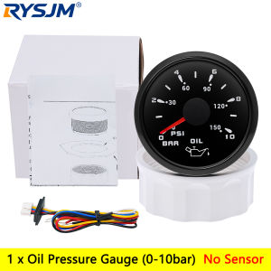 RYSJM | Đồng Hồ Đo Áp Suất Dầu 7 Màu 0-10 Bar 0-150PSI Xe Hơi Thuyền Tàu Biển Cảm Biến 2 52mm Chống Nước 12V 24V