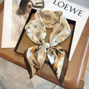 CHAOLIUTIJIE | Luxurious Silk Scarf 100% Silk Magnetic Pearl Clasp