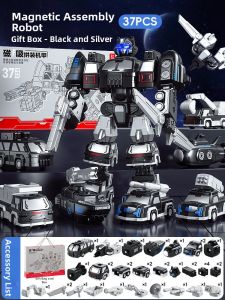 Magnetic Assembling and Transforming Robot Car Toy