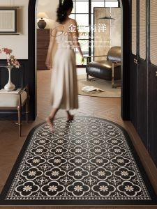 Gold South East Asia Style Entrance Mat Anti-Slip Dirt Resistant Door Mat Modern Simple Home Textile Floor Mat for Hallway