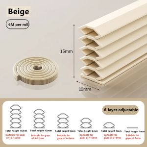 New door Gap Seal Strip Silicone Self-adhesive Draft Stopper Tape Soundproof Weather Stripping Insulation Noise Sealing Strip