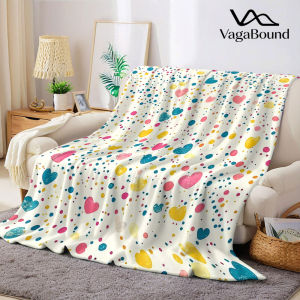 BILIBILI | Multicolor Confetti Hearts Flannel Blanket Warm Soft Halloween Christmas Decorative Couch Warm Cozy All-Season Gift