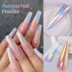 1 Box Pearl Nail Powder Auroras Moonlight Mirror Metal Effect Nail Art Glitter Chrome Powder Pigment Nail Gel Polish Manicure