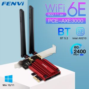 Fenvi | FENVI WiFi 6E AX210 5374Mbps Wireless PCIE Adapter Tri Band 2.4G/5G/6Ghz Compatible Bluetooth5.3 Network WiFi Card For Win 10/11