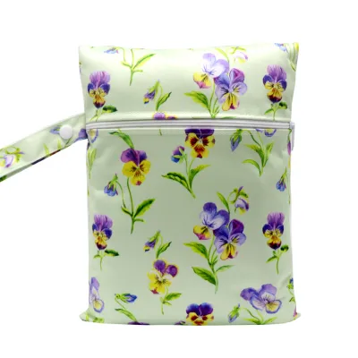21*28.5cm Baby Diaper Bag Cartoon Print Wet Dry Nappy Zipper Handbag Stroller Carry Pack Travel Outdoor Wet Diaper Storage Bags