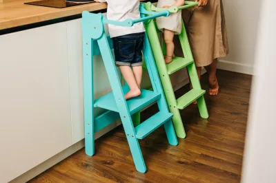 ANHA- Ghế rửa tay ghế đứng bếp cho bé Tháp học tập tháp hỗ trợ ghế kitchen helper learning tower montessori cho bé