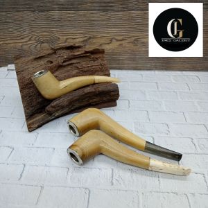Kerajinan once pipa kayu Kemuning gading kombinasi tulang sapi B43