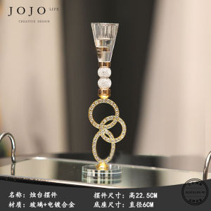 Creative Metal Candle Holder Home Decorations Living Room Display Piece Stick-On Diamond Simple Modern Style Alloy Material