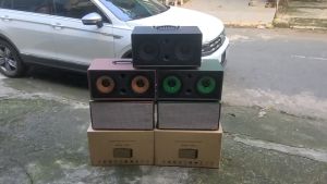 Vỏ thùng loa kéo xách tay 2 bass 16 bọc da cao cấp