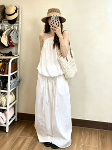 PEIZIXUAN | Elegant White One-shoulder Korean Style Suit