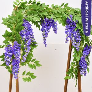 QingLe | Purple Wisteria Imitation Plastic Flowers Decorative AC Pipe Cover Ceiling Hanging