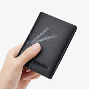 Ultra-Thin Mini Leather Card Holder for Men Williampolo Genuine Cowhide Driver License Case Multi-Card Slot Compact Document Bag