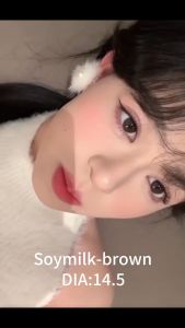 Contact lens 0.00-8.00- Kính áp tròng tự nhiên màu xám Original Big Eye Soft Girl Contact Lens Với Contact Lens Cover 2 cái/cặp 14.0-145mm lens mắt Sử dụng hàng năm lens mắt