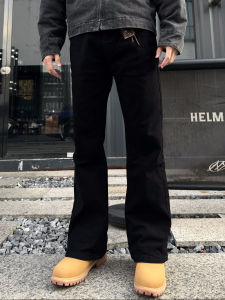 กางเกงยีนส์ทรงตรงเอวสูงผ้าฝ้ายแท้คุณภาพสูง ทรงเอ สีขาว Cleanfit กางเกงยีนส์ทรงตรงสำหรับผู้ชาย ฤดูใบไม้ร่วง/ฤดูหนาว