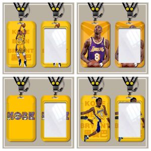 Waterproof Durable Student Card Holder Campus Meal Card Childrens Bus Card Work ID kid School Badge Holder with Lanyard Basketball Lakers Black Mamba Bryant