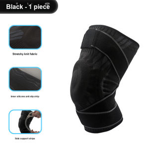 Sports Knee Protector Spring Supported Silicone Compression Protection for Basketball Men and Women