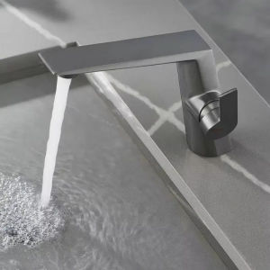 Vòi Lavabo Nhà Tắm Mạ Crôm/xám Súng Cao Cấp Hai Chế Độ Sử Dụng Tay Cầm Đơn Kiểu Dáng Cổ Điển Dùng Cho Chậu Rửa Và Bồn Cầu Đặt Dưới Mặt Bàn