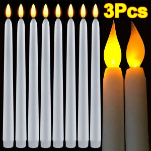 1/3 Pcs LED Long Pole Electronic Candle Light Flameless Battery Powered Night Light Home Party Festival Wedding Christmas Decoration