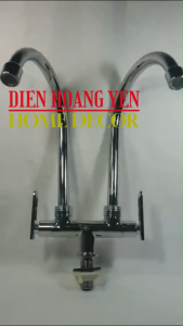 Bộ vòi rửa chén lạnh đôi chất liệu đồng thau