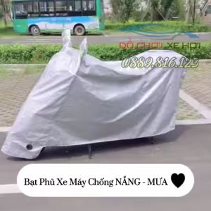 Bạt Phủ Xe Máy Bạt Trùm Xe Máy - Bạt Phủ Tráng Nhôm 3 Lớp Ép Nhiệt Chống Nắng Chống Mưa Bụi Bẩn